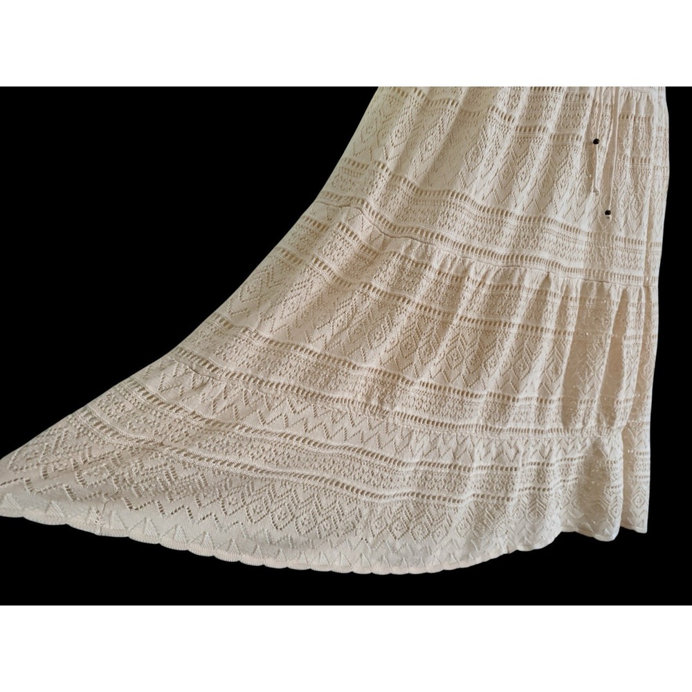 Bash Ba&sh Halter Dress L Cream Crochet Knit Maxi Cotton Boho Beach NWOT Beach - Picture 8 of 15